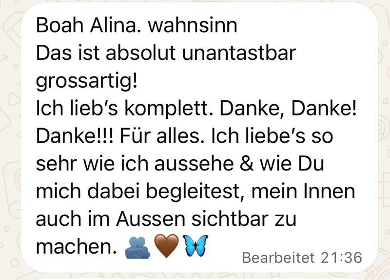 Nachricht einer Kundin