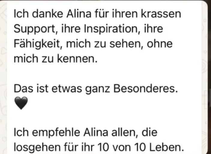 Nachricht einer Kundin