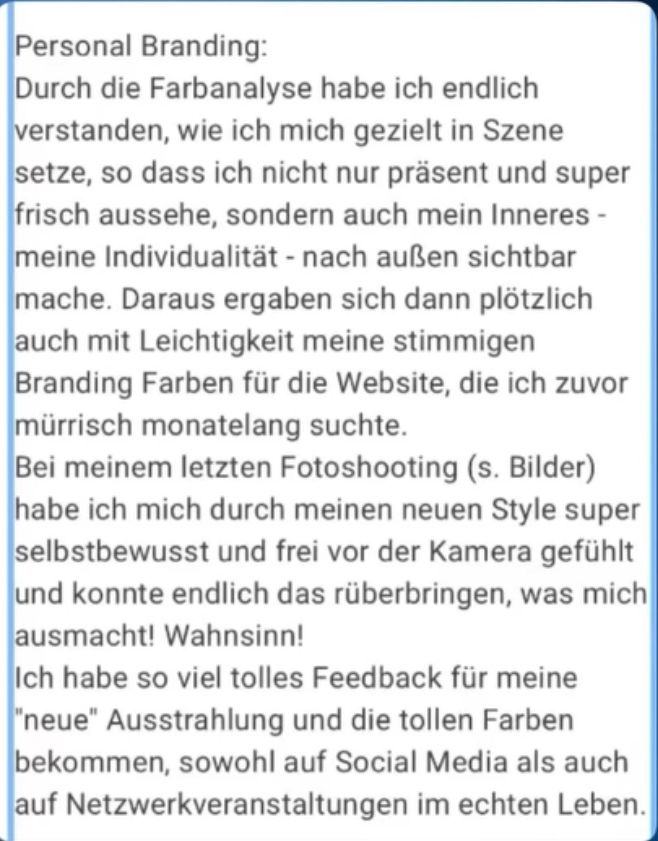 Screenshot einer Nachricht einer Kundin