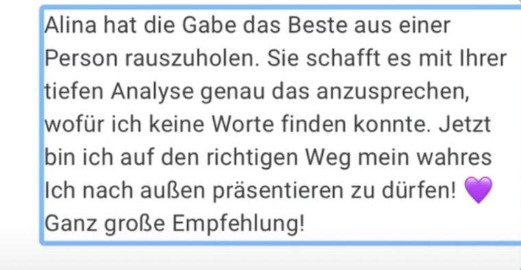 Nachricht einer Kundin