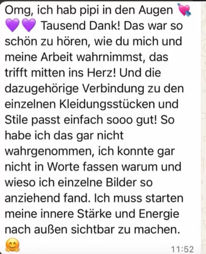 Nachricht einer Kundin