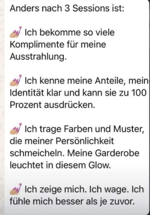 Screenshot einer Nachricht einer Kundin