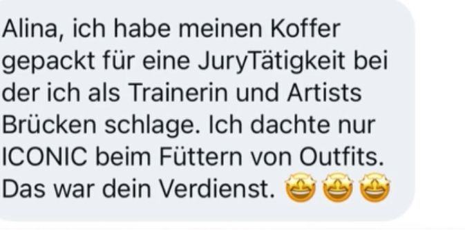 Screenshot einer Nachricht einer Kundin