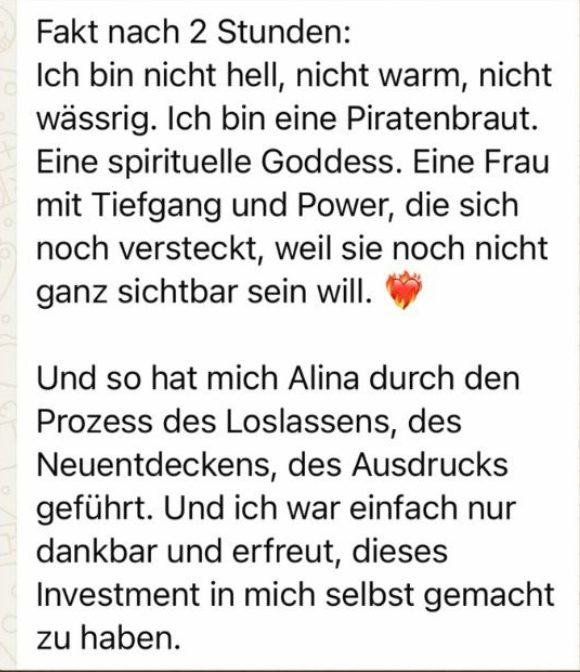 Nachricht einer Kundin