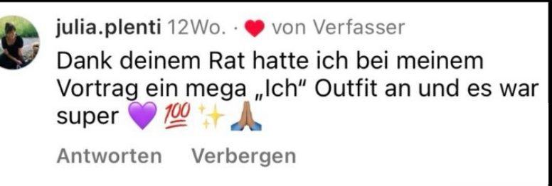 Nachricht einer Kundin